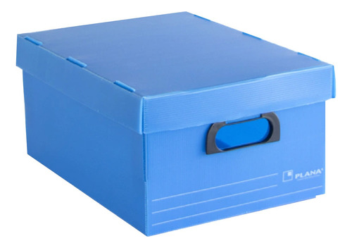 Caja Archivo Plastico Con Tapa 400x300x195 - Plana Color Azul