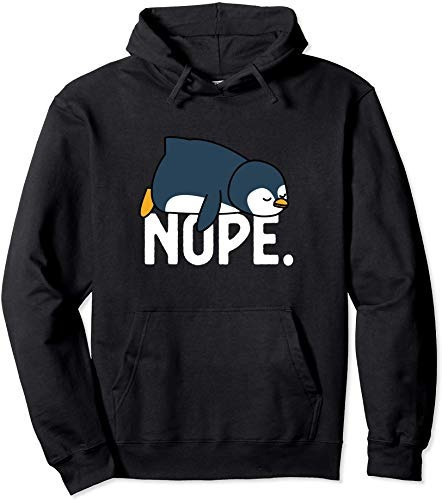 Hermosa Sudadera Hoodie Animales Pingüino Perezoso Nope 