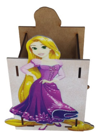 Caja Bolo Princesas Disney 10 Pzs Madera Mdf