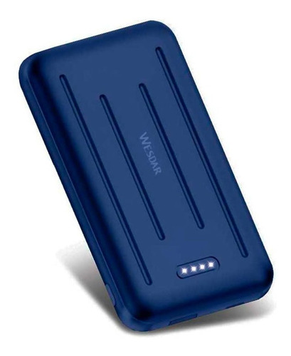 Cargador Inalámbrico Wesdar Power Bank 10000mah Blue Wd-s298 Color Azul