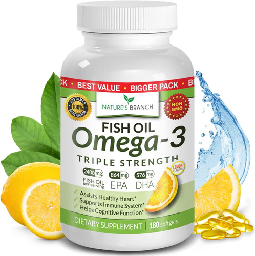 Triple Fuerza Omega 3 Aceite Pescado Alta Potencia 180 Cap