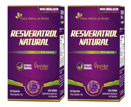 Kit 2x Resveratrol Natural Veri-te 30 Caps - Flora Nativa