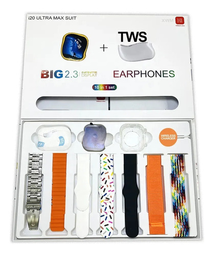 Smartwatch I20 Ultra Max Suit Combo 10en1 Reloj Inteligente