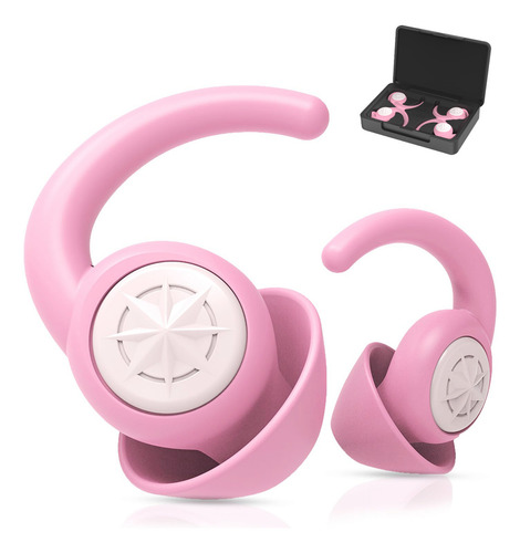 2 Pares Tapones Para Los Oídos Silicona Suave Con Reducción Ruido Tapones Auditivos Lavables Y Reutilizables Color Rosa