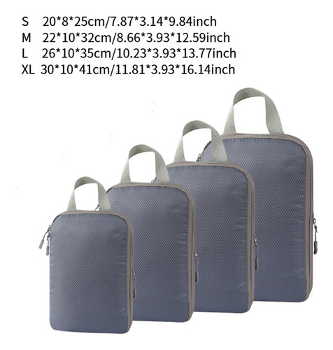 Paquete De 4 Bolsas De Almacenamiento De Compresión, Gris