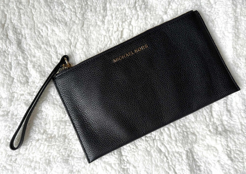 Cartera/mano Bedford Leather Cluch Cuero Negro Michael Kors