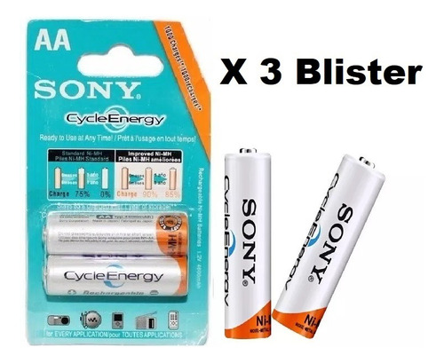 Pila Batería Recargable Sony Doble Aa 4600 Mah 1.2 V 4 Unida