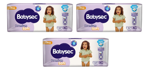 3 Paquetes Babysec Premium Soft Hiper Los Talles Género Sin género Tamaño Extra grande (XG)