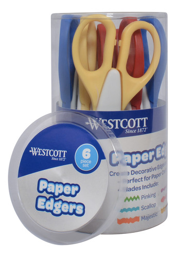 Westcott Juego De 6 Tijeras Para Bordear Papel Estudiantil