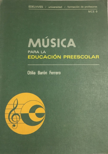 Libro Musica Para La Educación Preescolar Otilia Baron 