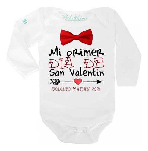 Body Para Bebé Personalizado San Valentín Manga Corta O Larg
