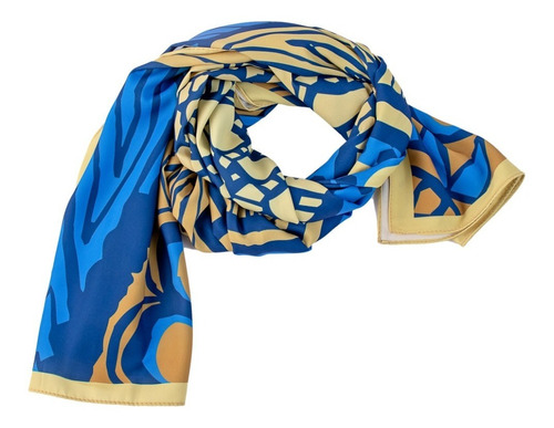 Turbante Sol Azul Marino Y Dorado 168x45