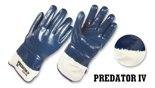 Guantes De Seguridad Nitrilo Liso Azul  Predator Iv Zubiola