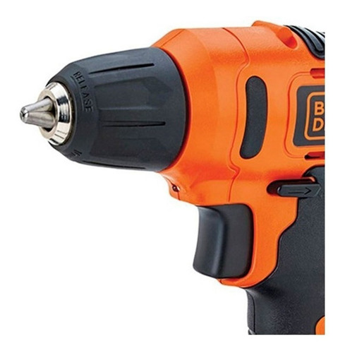 Imagen 4 de 4 de Taladro inalámbrico de 10mm Black+Decker LD12SC 12V + accesorios con maletín de transporte 110V/220V