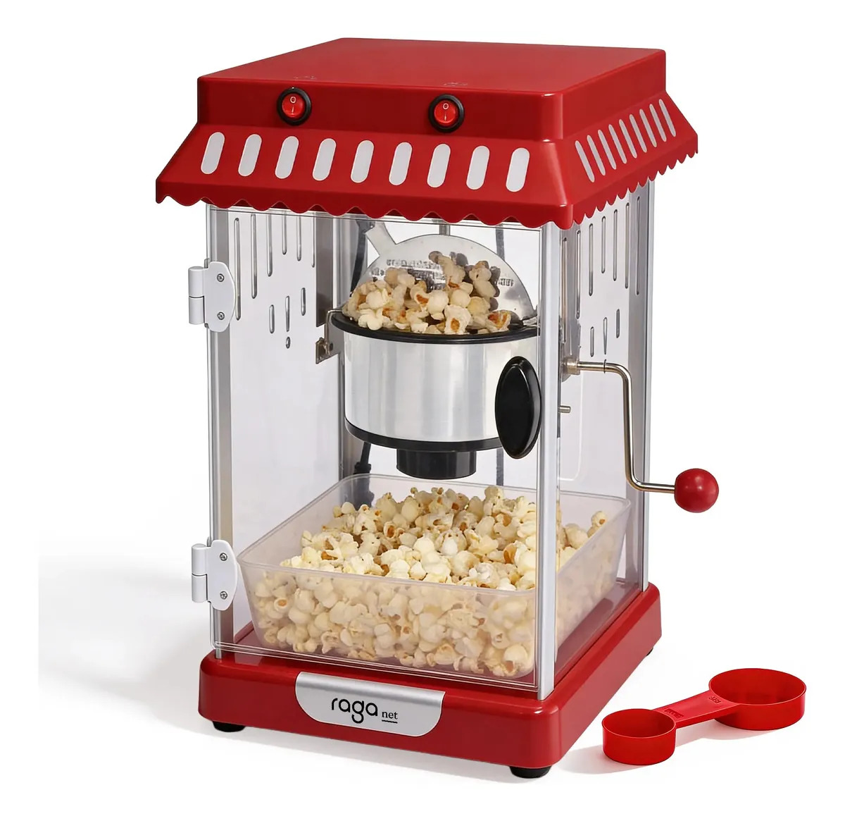 Maquina De Palomitas Palomera de Maíz Eléctrica Retro Palomero de 310w Rinde hasta 8 Tazas Acero Inoxidable Para Hogar Y Fiesta