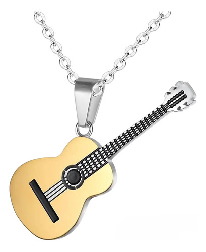 Collar Guitarra Clasica Hombre Mujer Moda Elegante Música 