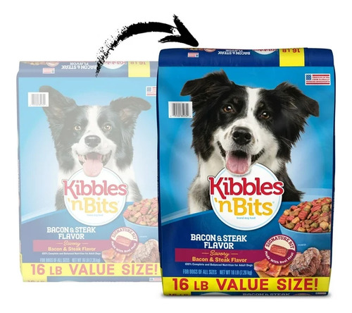 Croquetas Kibbles N Bits Bacon & Steak Flavor 7 Kilos