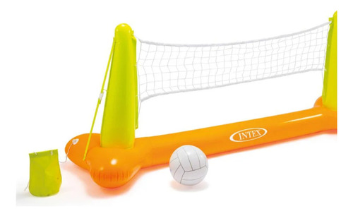 Kit Vôlei Inflável Intex Piscina Rede Bola + Bomba Elétrica