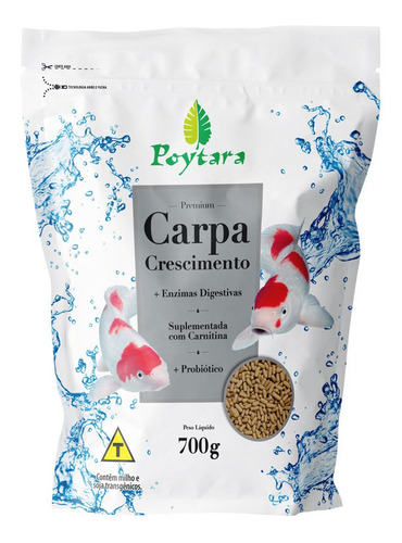 Ração Para Carpas Juvenis Poytara Carpa Crescimento 700g