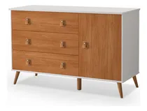 Comprar Cômoda Gaveteiro 3 Gavetas E 1 Porta Cu002F Puxador Em Couro Mdf