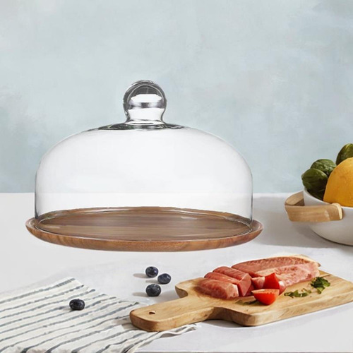 Soporte De Madera Para Tartas Con Cúpula, Tapa De 26 Cm