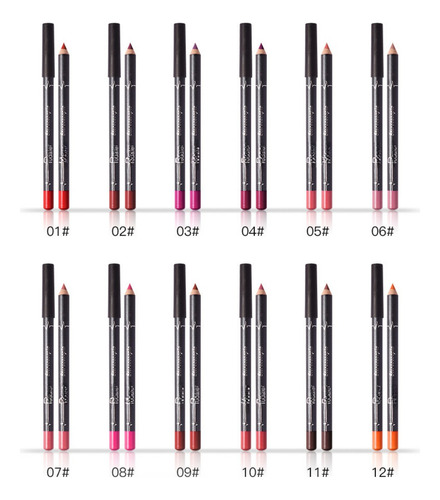 Set De Delineador De Labios Mate Cremoso De Alta Pigmentació