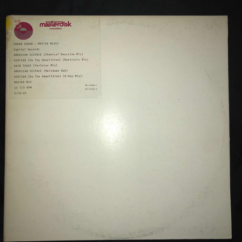 Duran Duran. Master Mixes. Vinilo 12. Disc 1 Y Disc 2. (Usado)