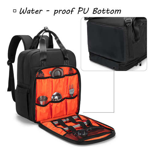 Bolsa De Camarero Con Compartimentos Acolchados Negra