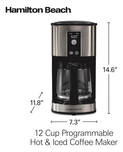 Cafetera Programable Hamilton Beach 12 Tazas Pantalla Táctil (Reacondicionado)