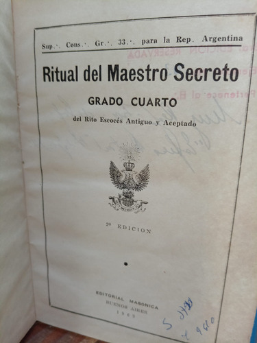 Ritual Del Maestro Secreto Grado Cuarto Del Rito Escocés Ant