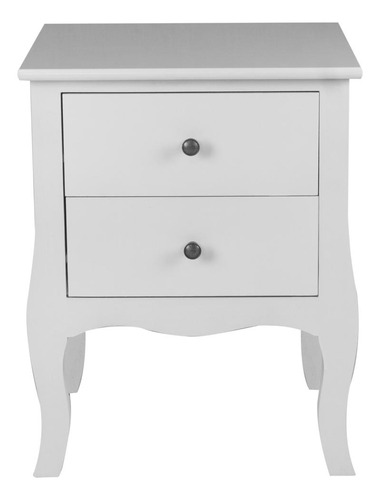 Set De 2 Veladores Dormitorio Genova 2 Cajones Blanco
