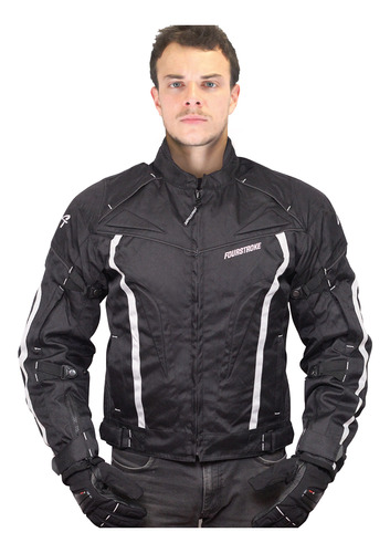 Campera Moto Con Protecciones Eco Jacket Black Fourstroke