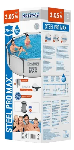 Piscina Bestway Redonda Steel Pro Max Con Filtro 3.05mx76cm
