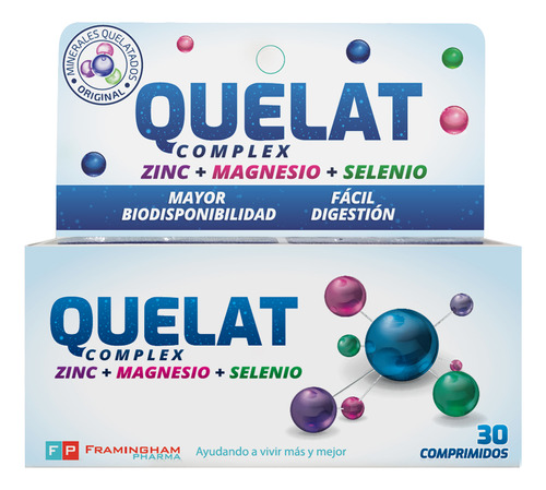 Quelat Zinc Magnesio Selenio Minerales Aminoquelados 30 Comp