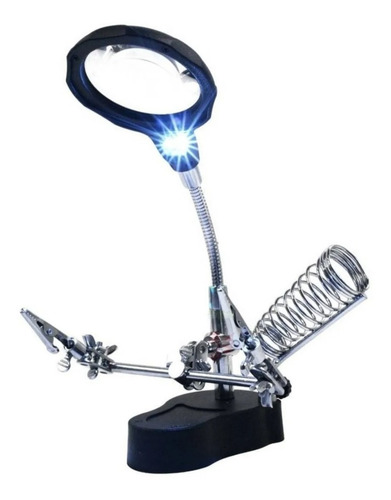 Base Para Cautin Con Lupa Pinzas Y Luz Led