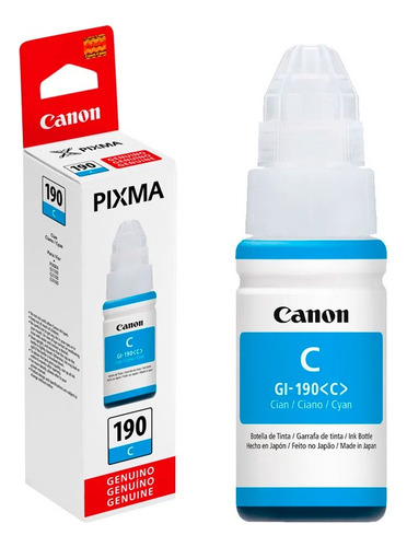 Botella De Tinta Canon Gi-190c Cian
