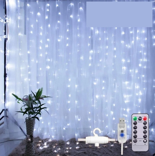 6* Cortinas Luz Decorativa Control Remoto Led 3x3m 300leds