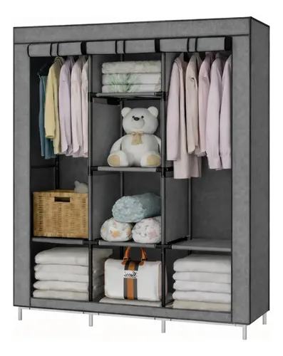 Armário Guarda Roupa Organizador Dobrável Desmontável Cor Cinza YOZI por Simply