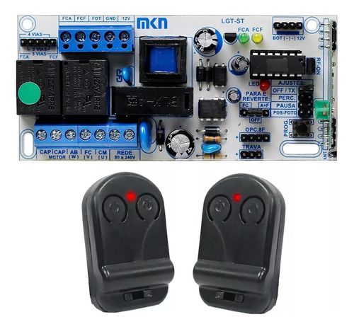 Kit Central Placa De Comando Portão Automático 02 Controles