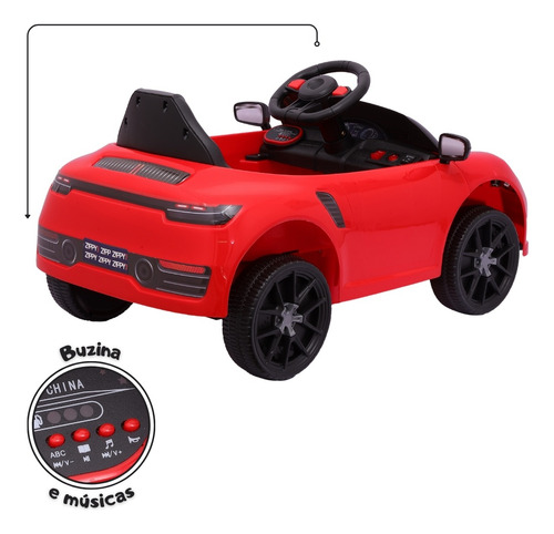 Carrinho Carro De Passeio Eletrico Infantil Com Som E Luz