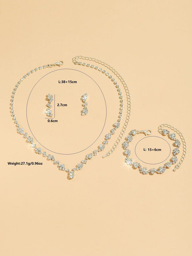 Yevo Conjunto De Joya Collar Aretes Pulsera Para Boda Novia