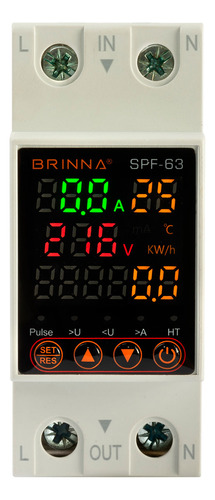 Protector Y Medidor Monofasico 63a Brinna Display Color