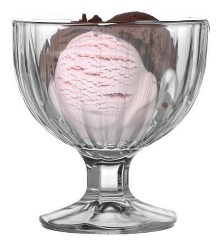 Set De 6 Copas De Vidrio Para Helado Flamengo 270 Ml Transparente