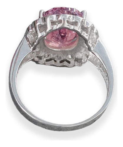 Imagen 3 de 5 de Anillo Plata Italiana 925 Y Circonitas Modelo Dayana Rosa