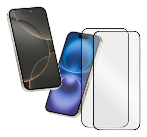 Kit C/ 2 Película De Vidro 3d Para iPhone 16 Ao 16 Pro Max