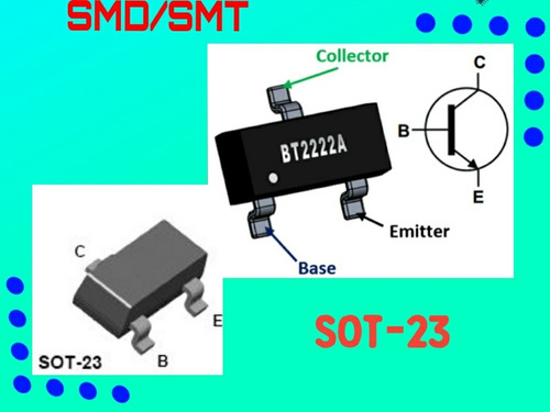 Imagen 3 de 4 de 2n2222a - Bt2222a - Smd / Smt Transistor Superficial (3 Und)