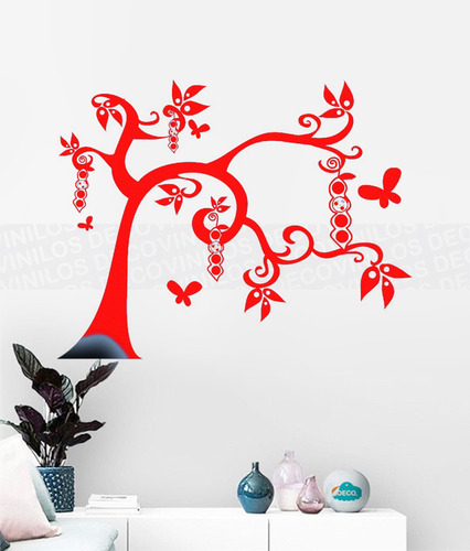 Vinilo Decorativo Personalizado Arbol Mariposa