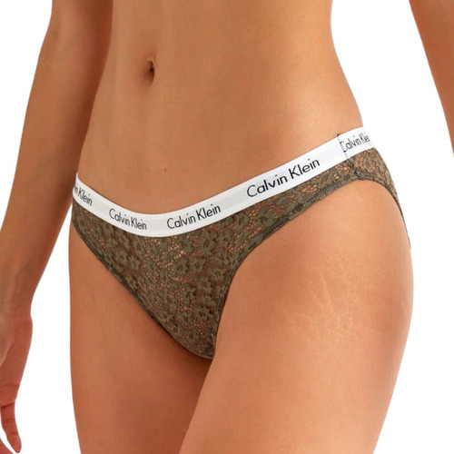 Pantie Brasileño Calvin Klein Beige De Encaje 100% Original