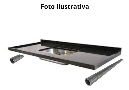 Kit 2 Tubo Galvanizado 3/4 X 60cm Chumbar Pia +1 Massa Ibere
