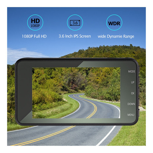 Coche Dvr Dash Camera Vista Posterior Lente Dual Dash Cam